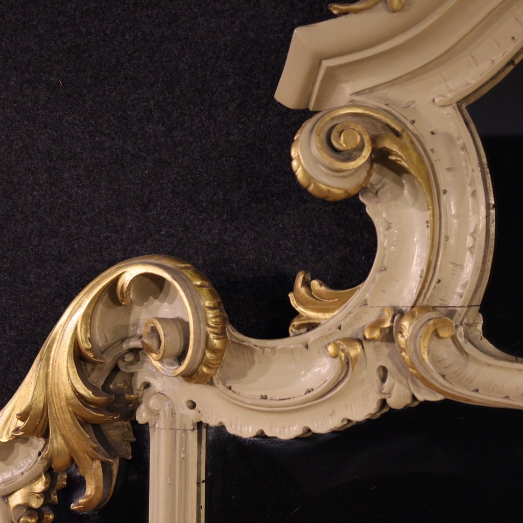 Great Lacquered And Gilded Louis XV Style Mirror From The 20th Century-photo-7