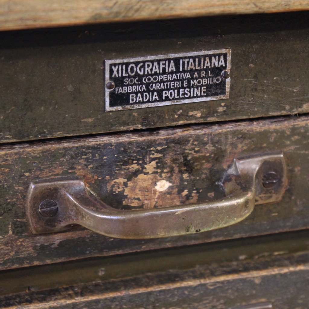 Commode d'atelier xylographie en bois laqué du 20ème siècle-photo-4