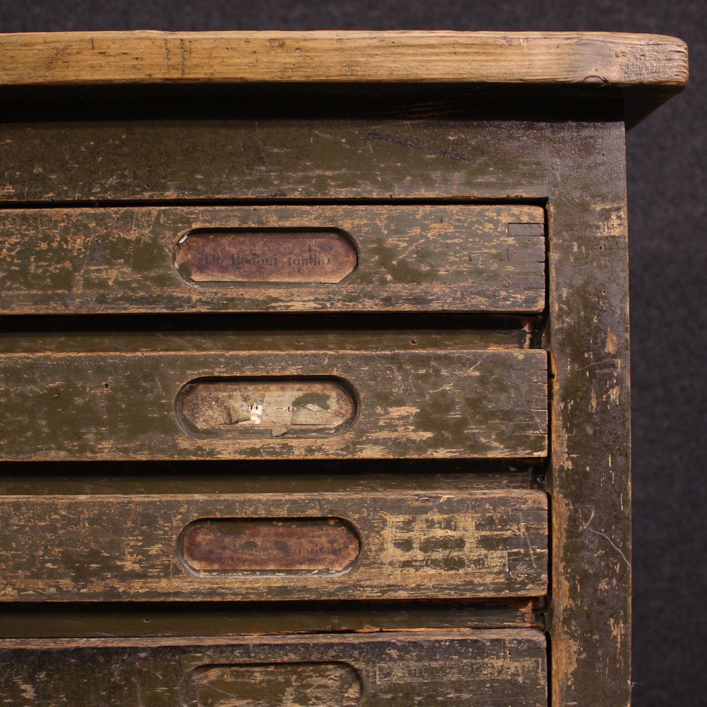 Commode d'atelier xylographie en bois laqué du 20ème siècle-photo-2