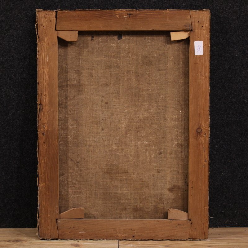 Ancien tableau italien du 18ème siècle, l'Extase de saint François-photo-4