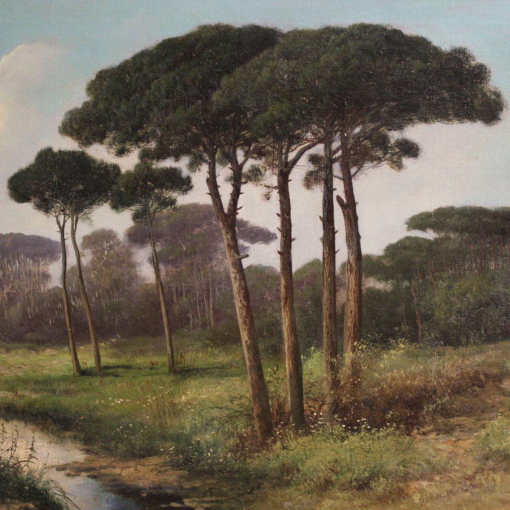 Peinture italienne de paysage du 19ème siècle-photo-2