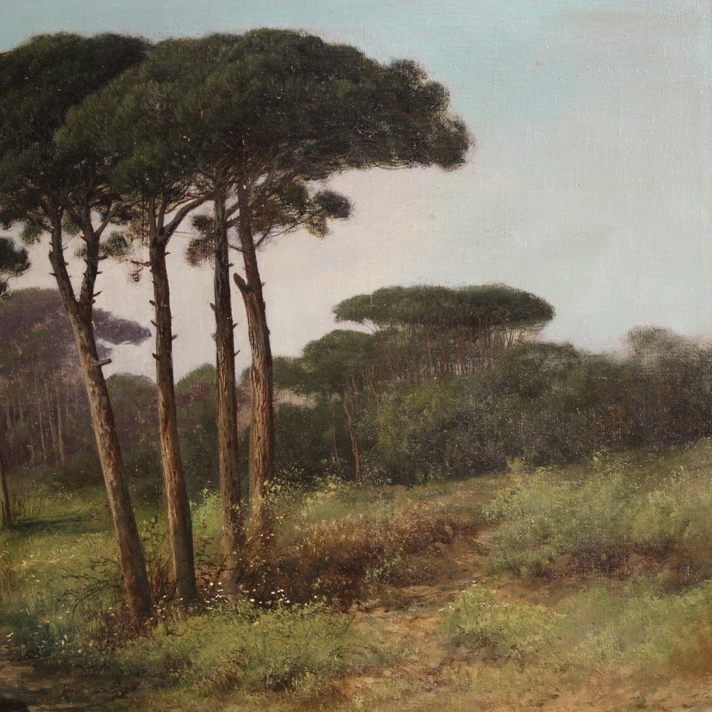 Peinture italienne de paysage du 19ème siècle-photo-4