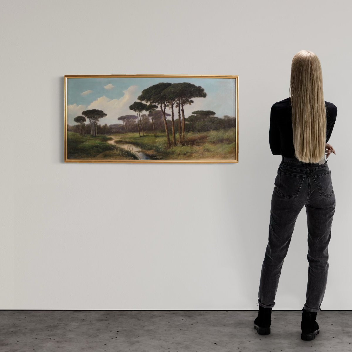 Peinture italienne de paysage du 19ème siècle-photo-1