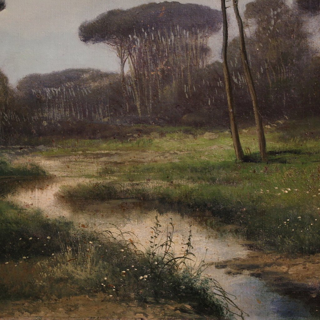 Peinture italienne de paysage du 19ème siècle-photo-2