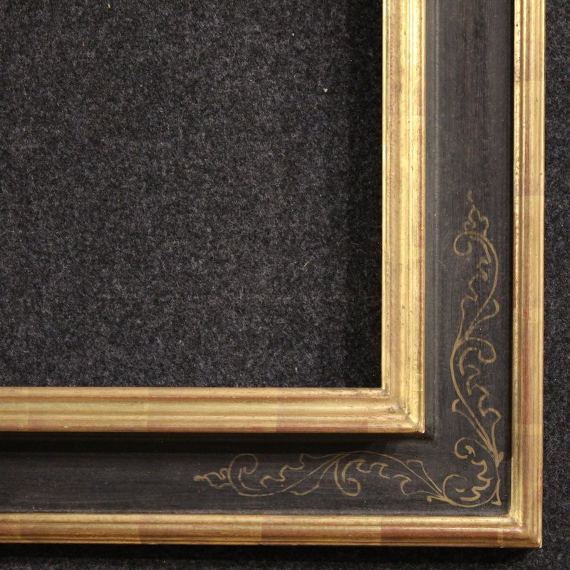Cadre toscan laqué, doré et peint du 20ème siècle-photo-2