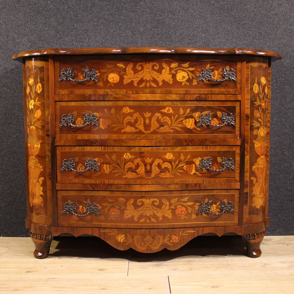 20th Century Dutch Inlaid Commode-photo-2