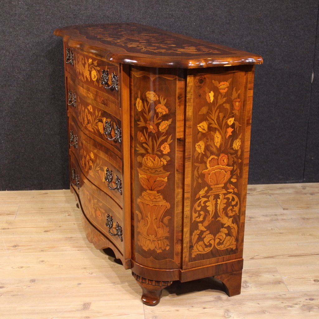 20th Century Dutch Inlaid Commode-photo-3