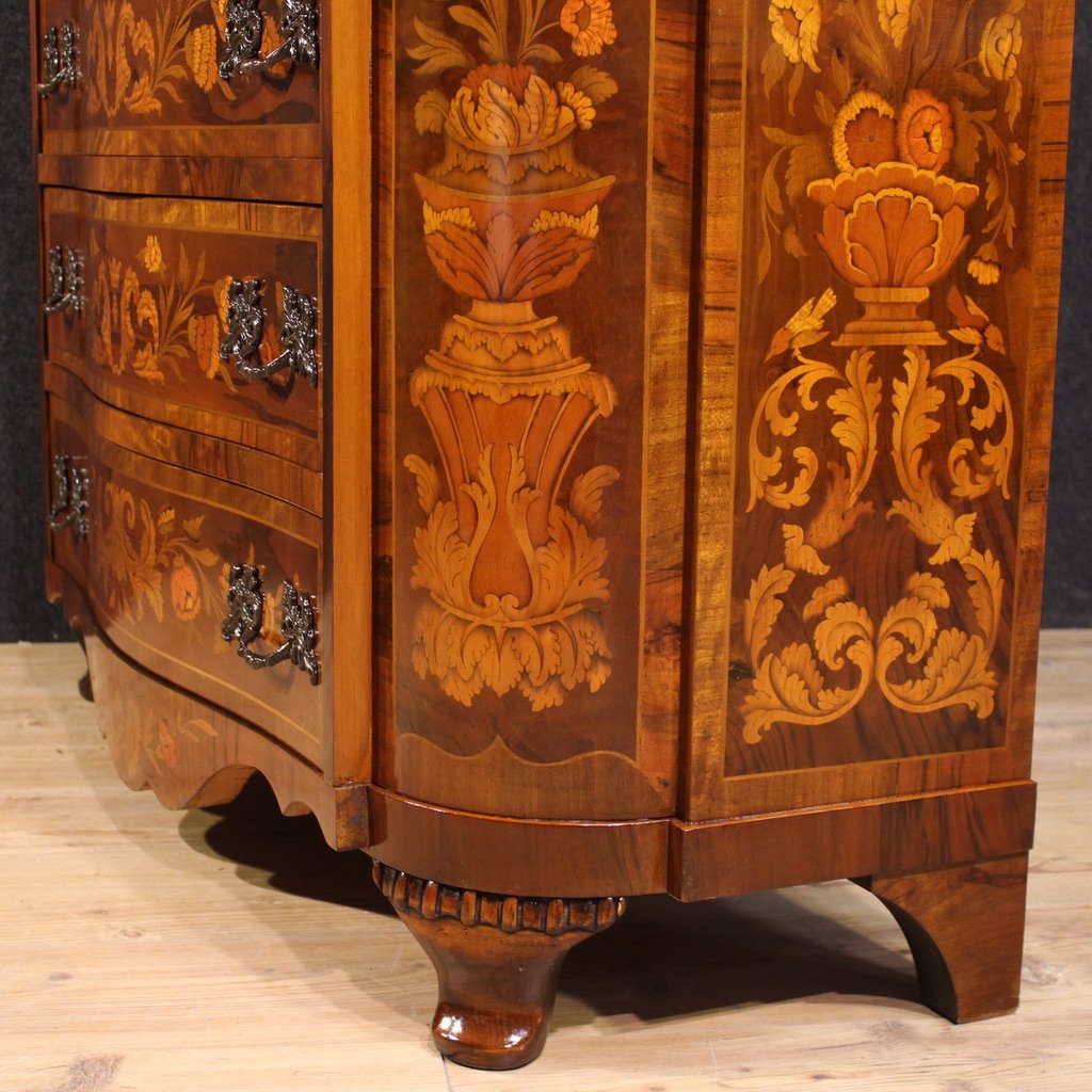 20th Century Dutch Inlaid Commode-photo-4