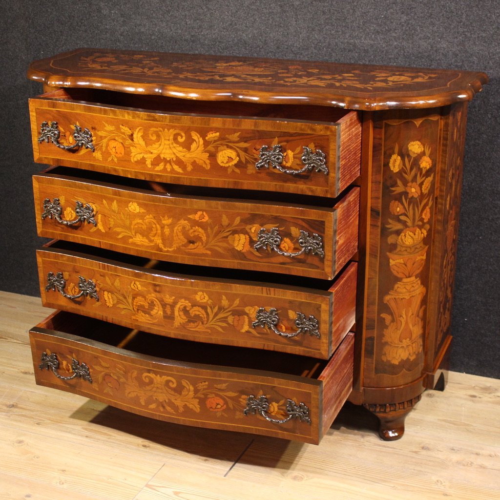 20th Century Dutch Inlaid Commode-photo-1