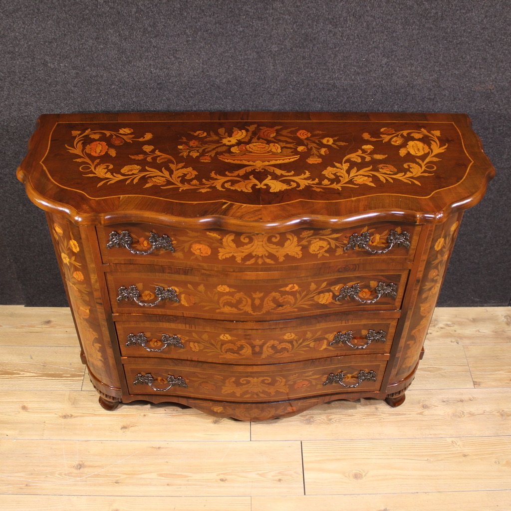 20th Century Dutch Inlaid Commode-photo-5