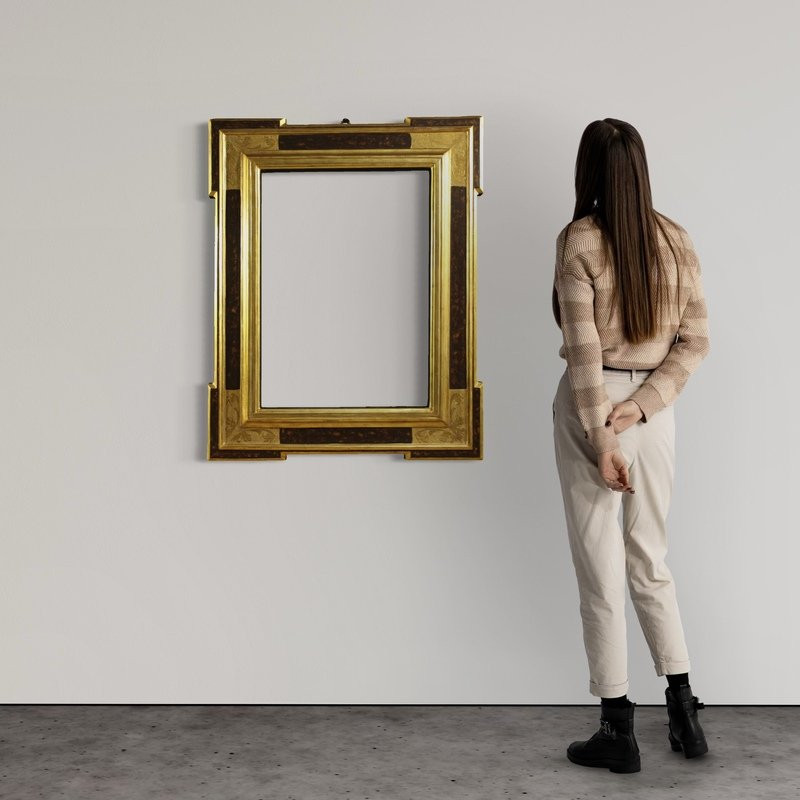 Cadre italien doré et peint du 20ème siècle-photo-2