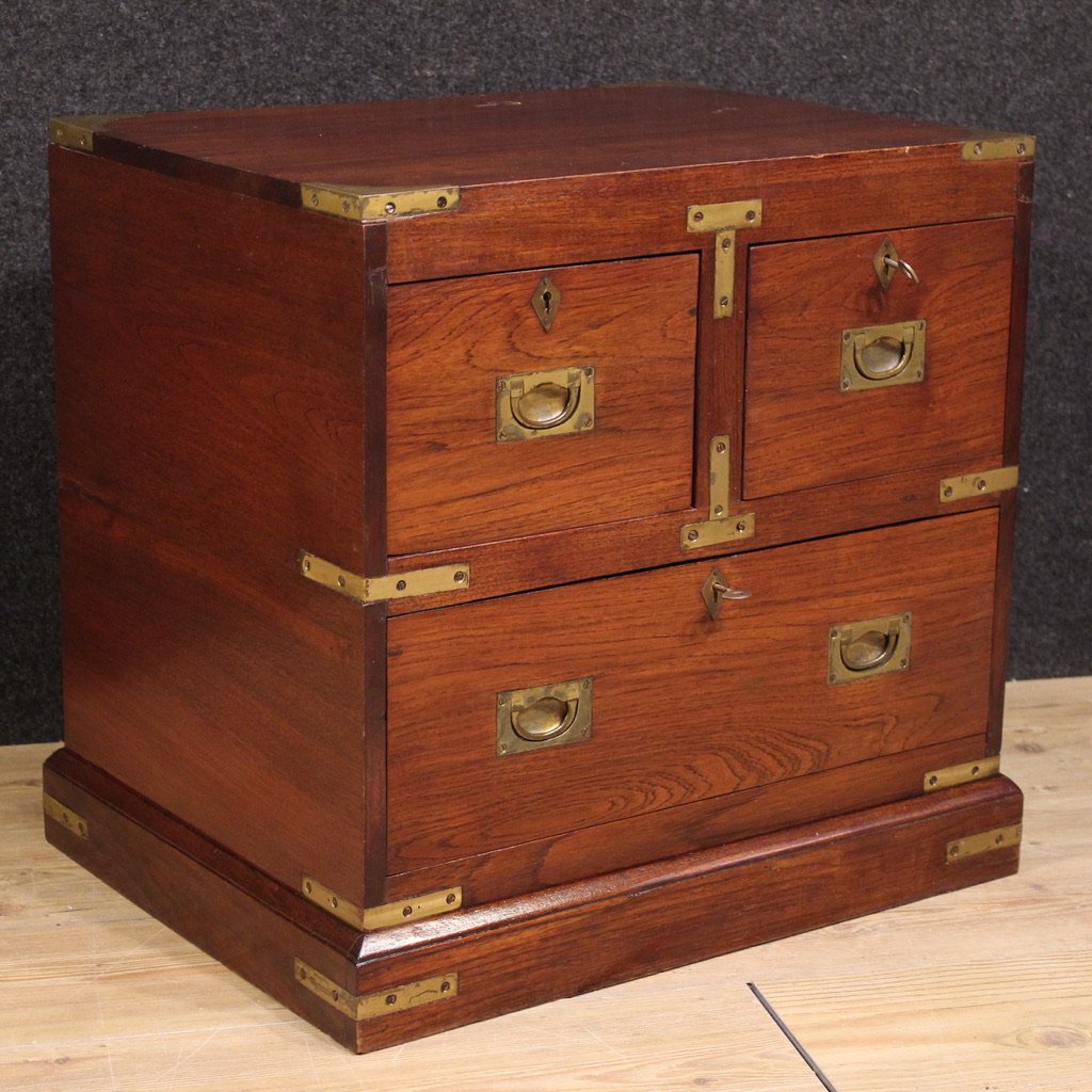 Pair Of English Naval-style Bedside Tables From The 20th Century-photo-5