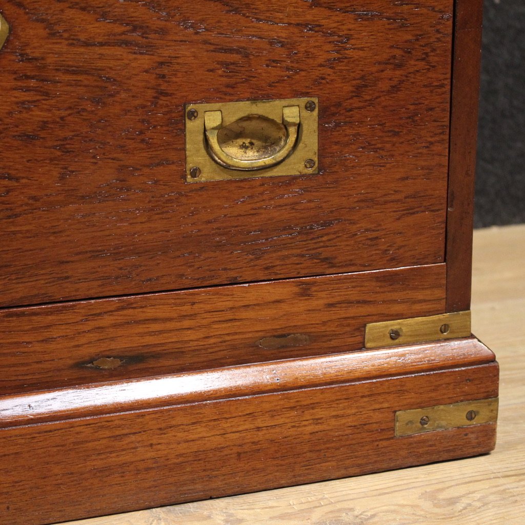 Pair Of English Naval-style Bedside Tables From The 20th Century-photo-6