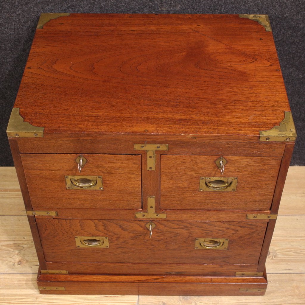 Pair Of English Naval-style Bedside Tables From The 20th Century-photo-8