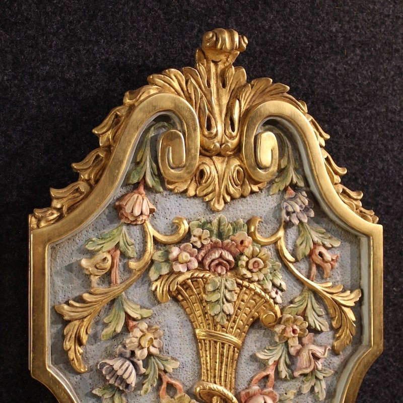 Pair Of Lacquered And Gilded Italian Louis XVI Style Wall Lamps-photo-3