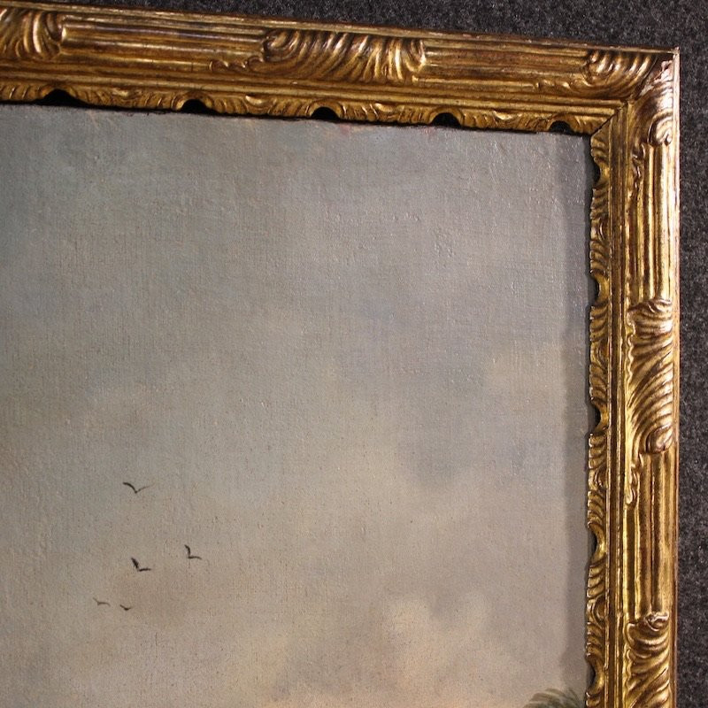 Great 18th Century Italian Painting, Landscape With Pastoral Scene And Figures-photo-2