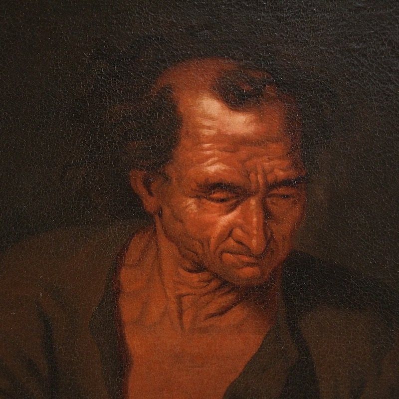 Great 17th Century Italian Painting, Philosopher In His Study-photo-2