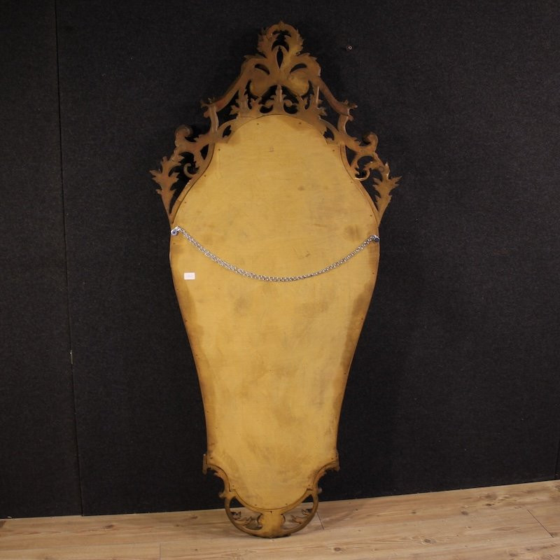 Miroir italien laqué et doré de style Louis XV du 20ème siècle-photo-4