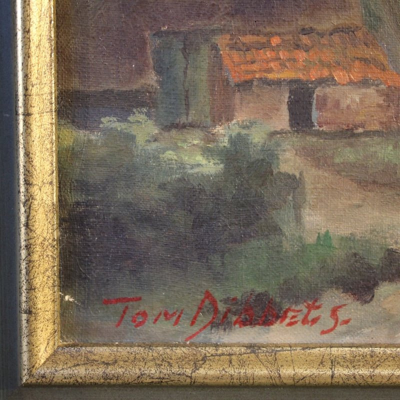 20th Century Flemish Bucolic Landscape Painting-photo-1