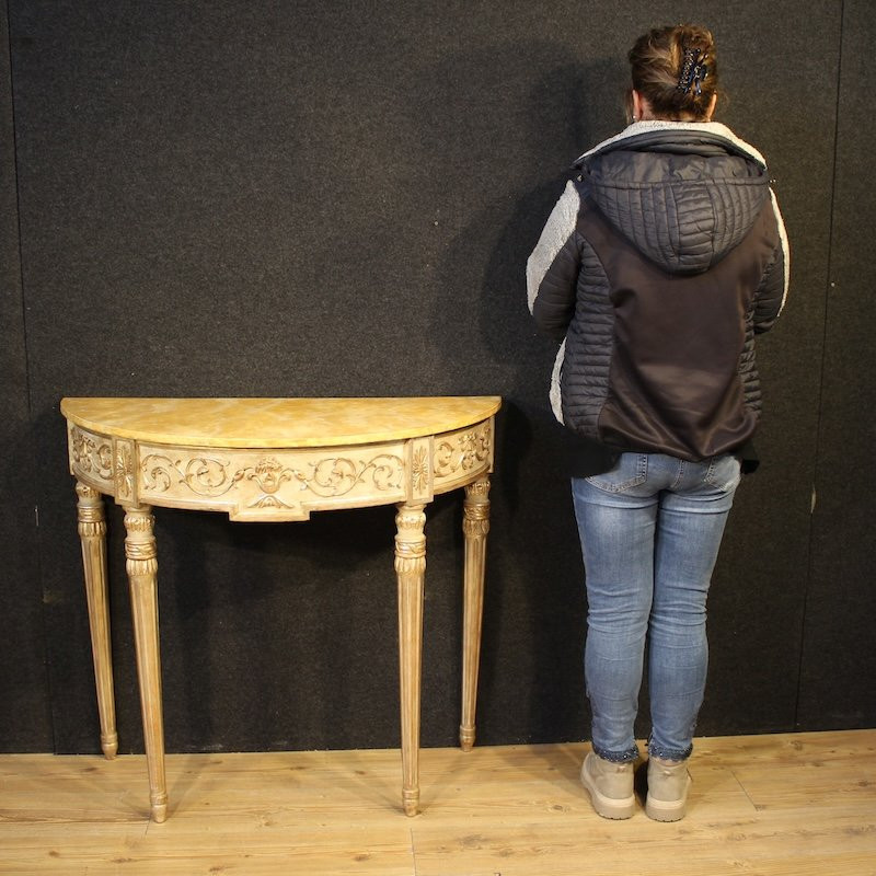Console italienne laquée de style Louis XVI du 20ème siècle-photo-3