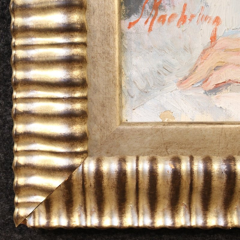 20th Century French Signed Female Nude Painting-photo-2