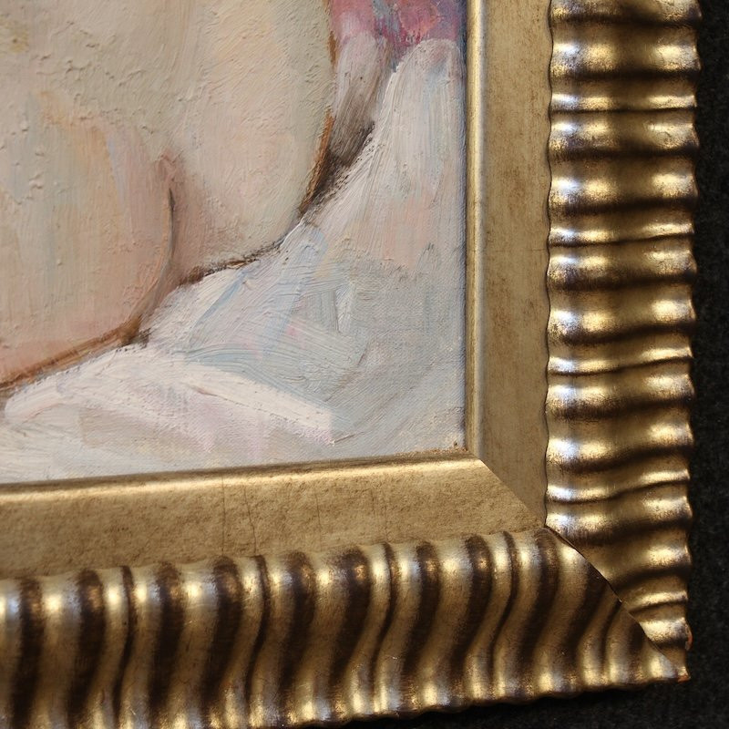 20th Century French Signed Female Nude Painting-photo-4