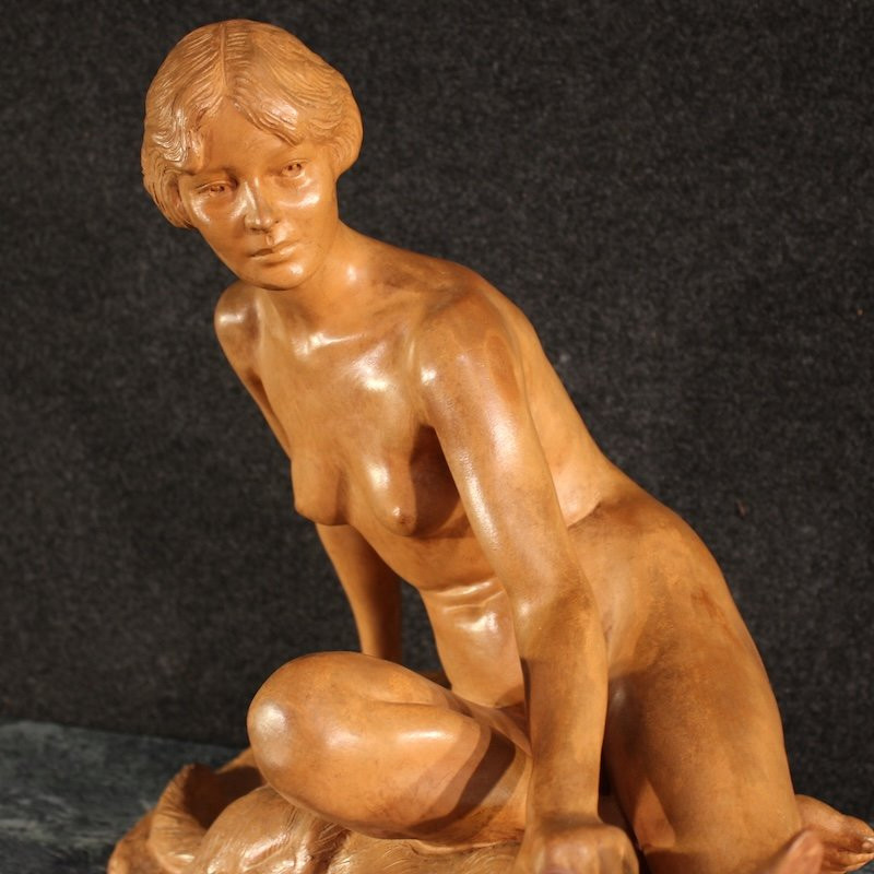  20th Century French Art Deco Terracotta Sculpture-photo-3