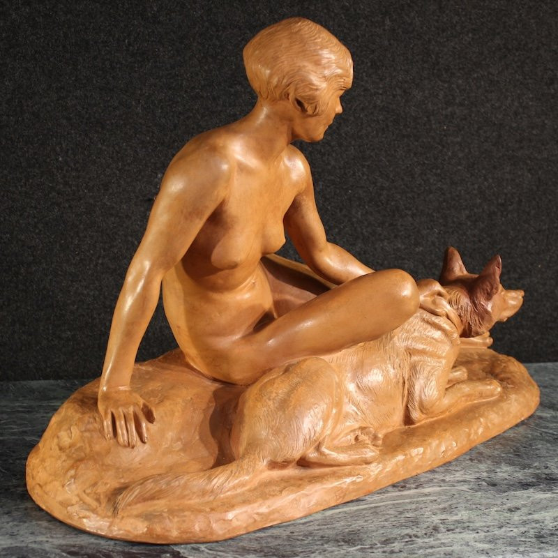  20th Century French Art Deco Terracotta Sculpture-photo-7