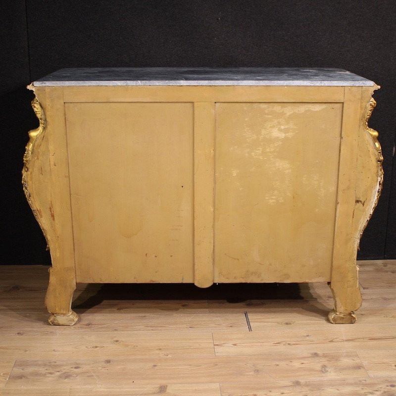 Commode italienne laquée et dorée du 20ème siècle-photo-2