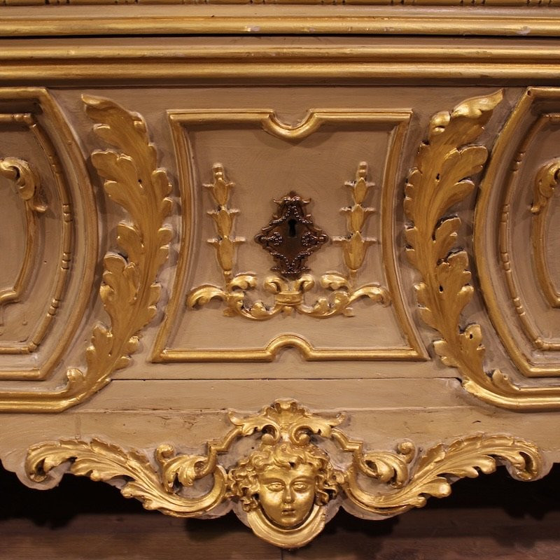 Commode italienne laquée et dorée du 20ème siècle-photo-8