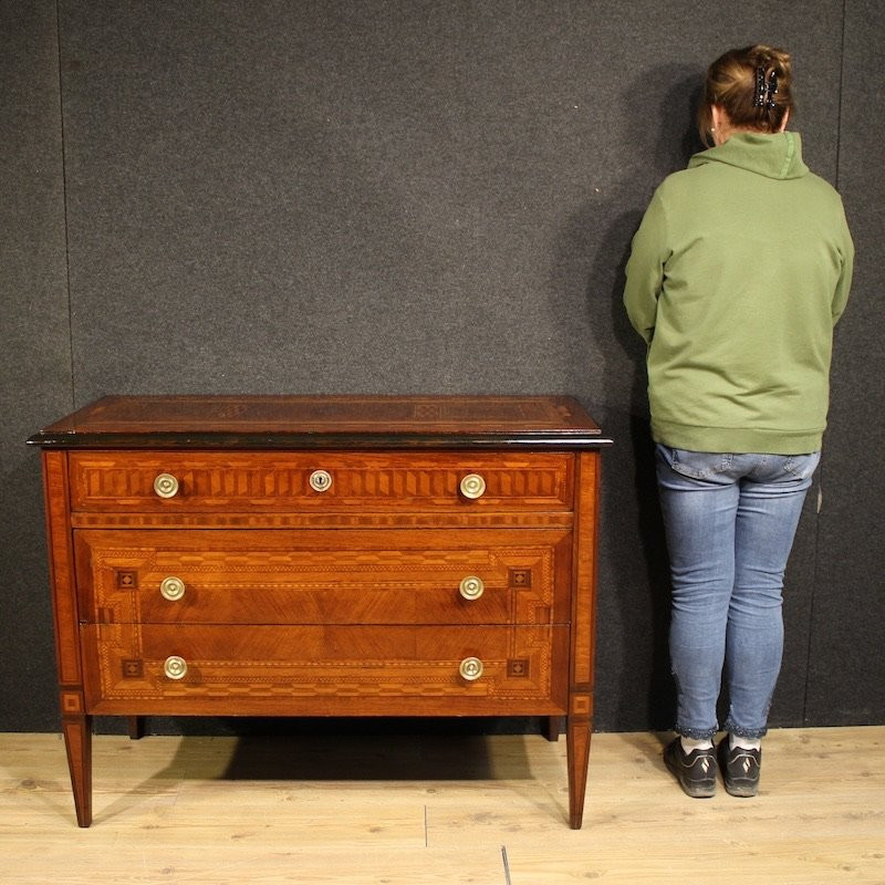 20th Century Italian Louis XVI Style Inlaid Commode-photo-2