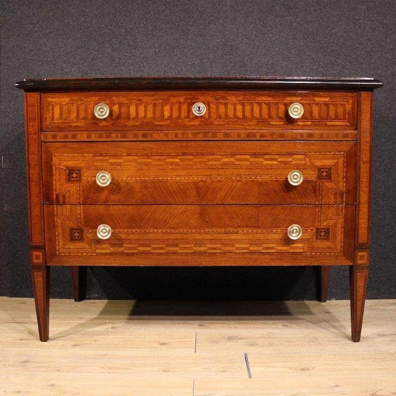 20th Century Italian Louis XVI Style Inlaid Commode-photo-3