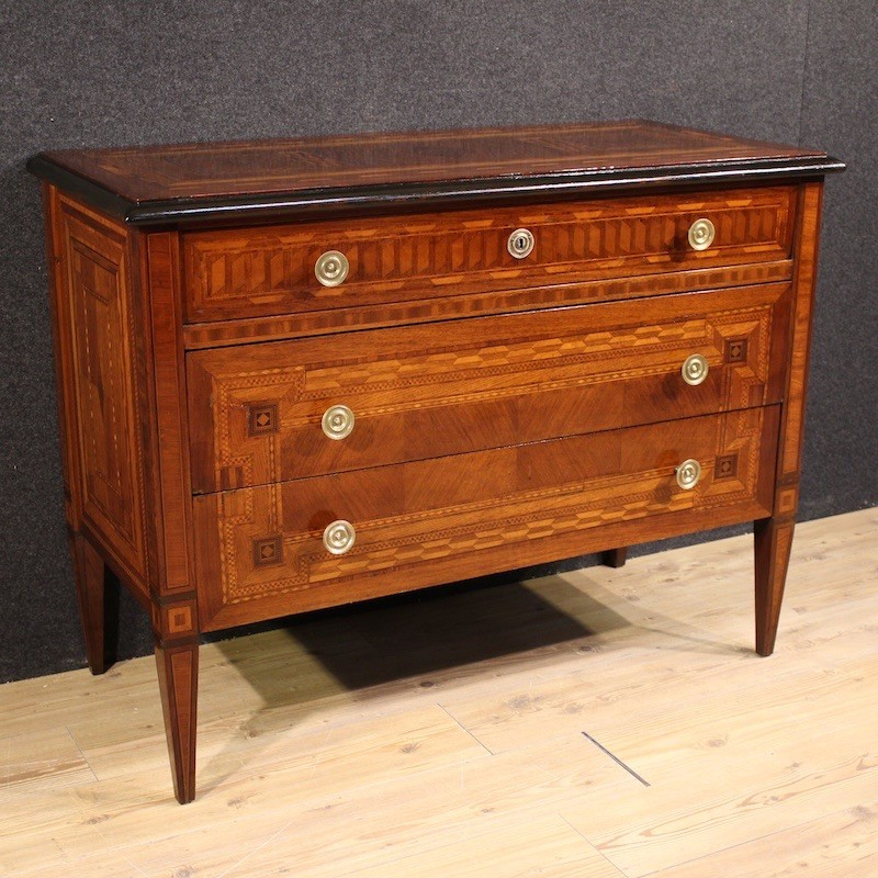 20th Century Italian Louis XVI Style Inlaid Commode