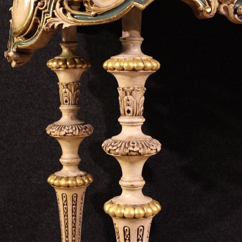 Italian Lacquered And Gilded Console In Eclectic Style From 20th Century-photo-8