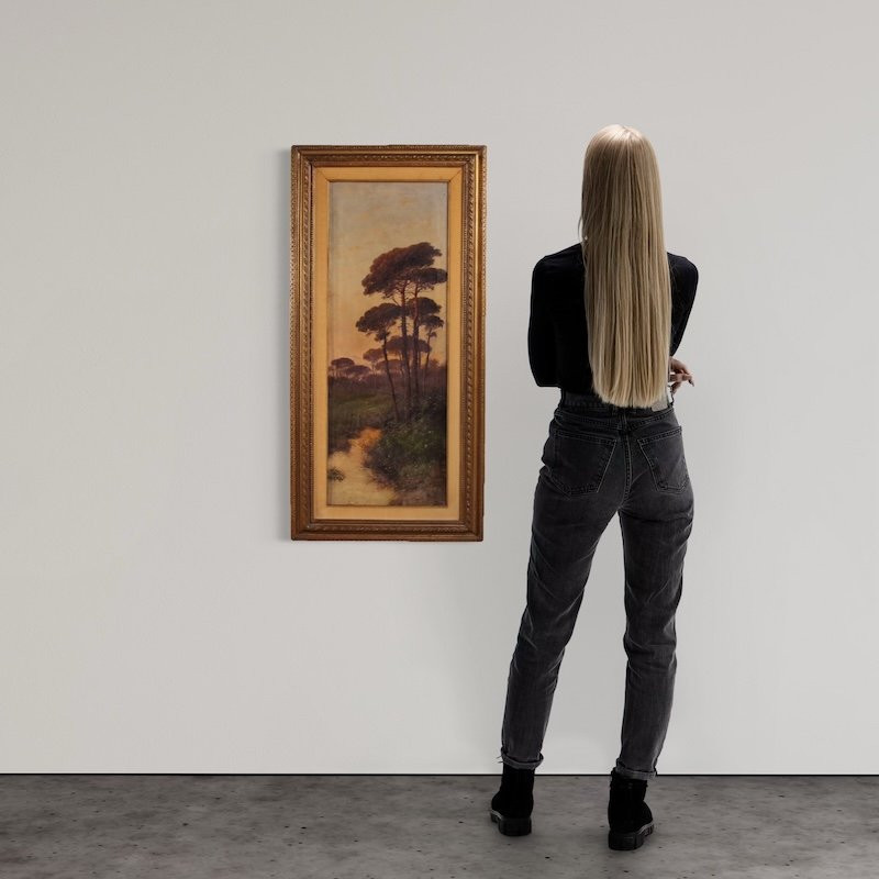 Tableau italien de paysage signé Marko du 19ème siècle-photo-2