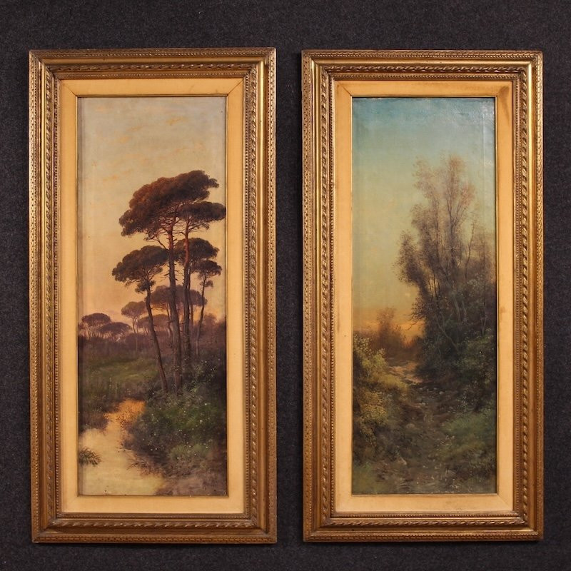 Tableau italien de paysage signé Marko du 19ème siècle-photo-3