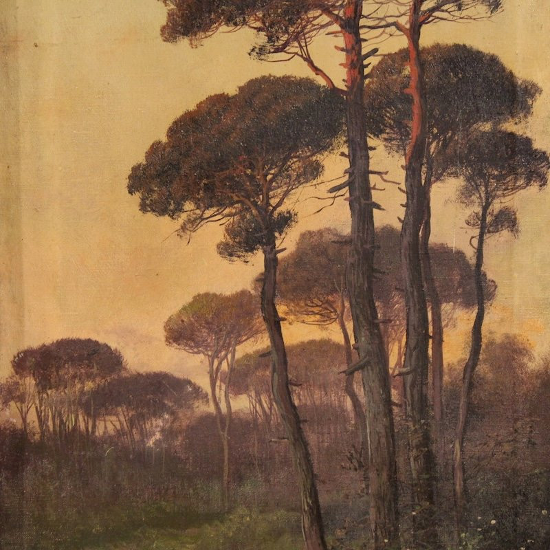 Tableau italien de paysage signé Marko du 19ème siècle-photo-1