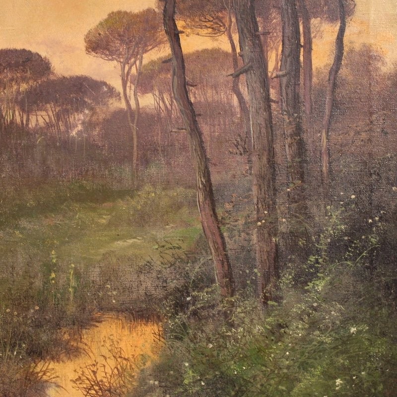 Tableau italien de paysage signé Marko du 19ème siècle-photo-5