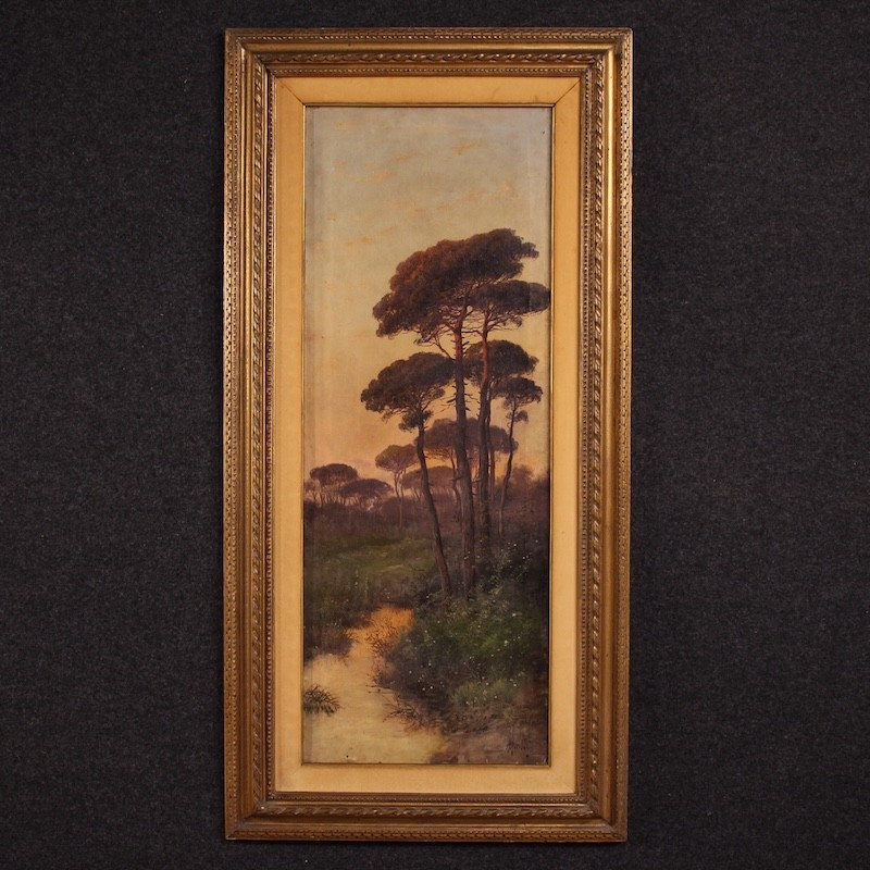 Tableau italien de paysage signé Marko du 19ème siècle
