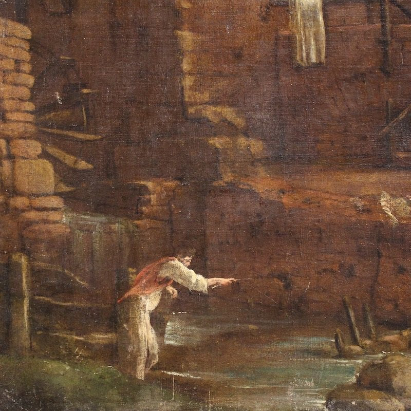 Antique Spanish Landscape Painting From The 18th Century-photo-2