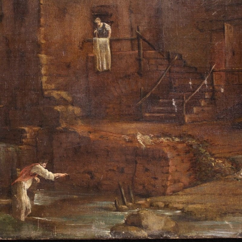 Antique Spanish Landscape Painting From The 18th Century-photo-6