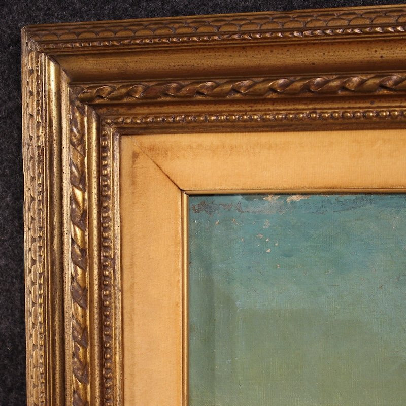 Tableau italien signé Marko, paysage forestier du 19ème siècle-photo-6