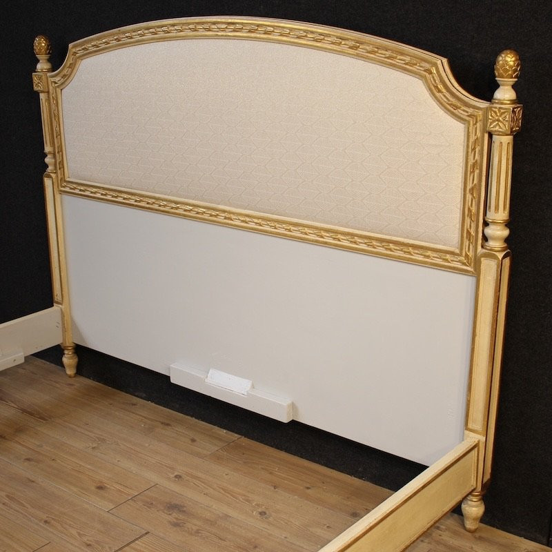 Lit double laqué et doré de style Louis XVI-photo-3