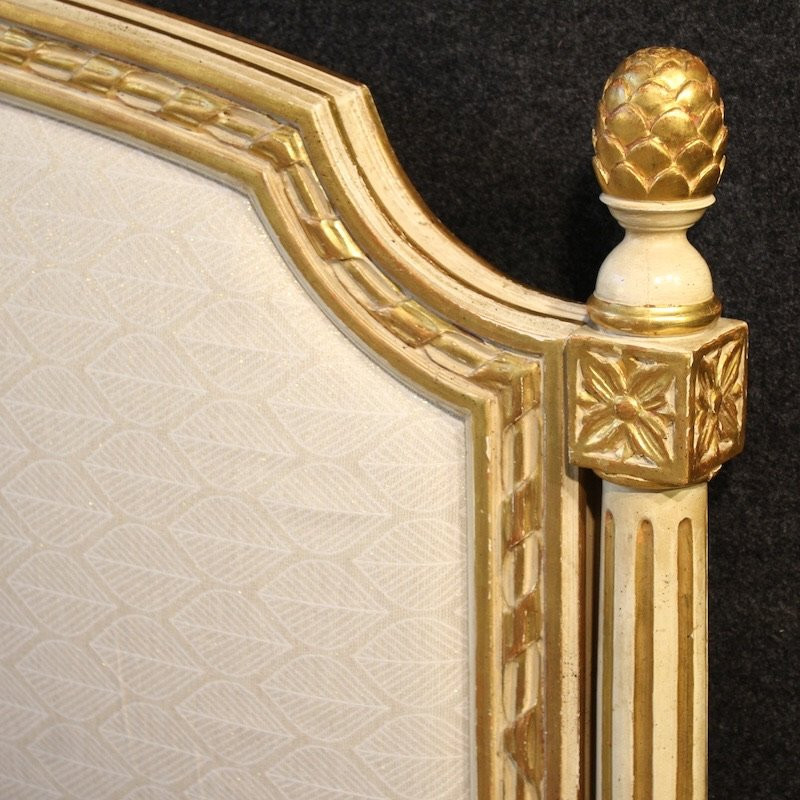 Lit double laqué et doré de style Louis XVI-photo-4