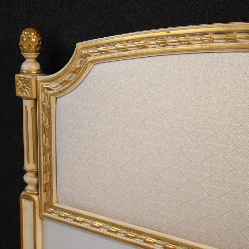 Lit double laqué et doré de style Louis XVI-photo-1