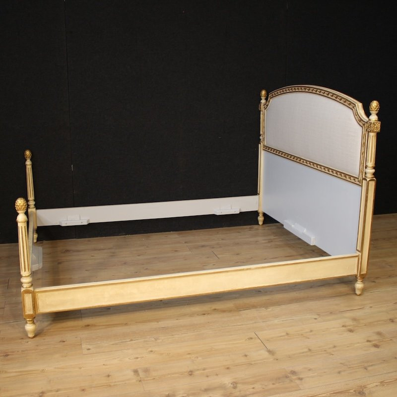 Lit double laqué et doré de style Louis XVI-photo-2