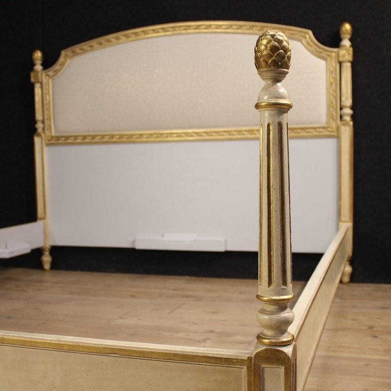 Lit double laqué et doré de style Louis XVI-photo-4