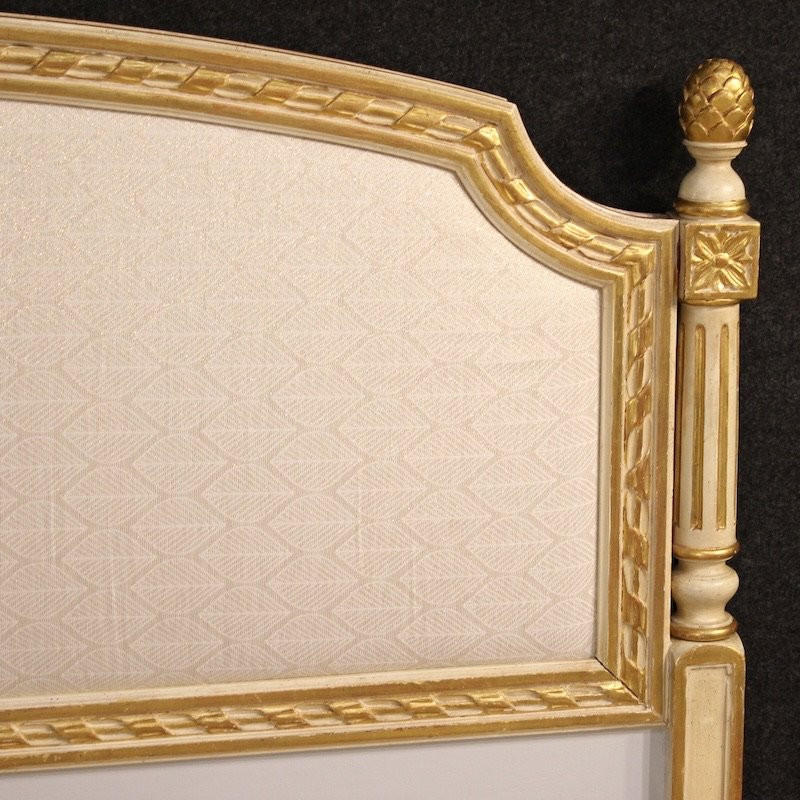 Lit double laqué et doré de style Louis XVI-photo-6