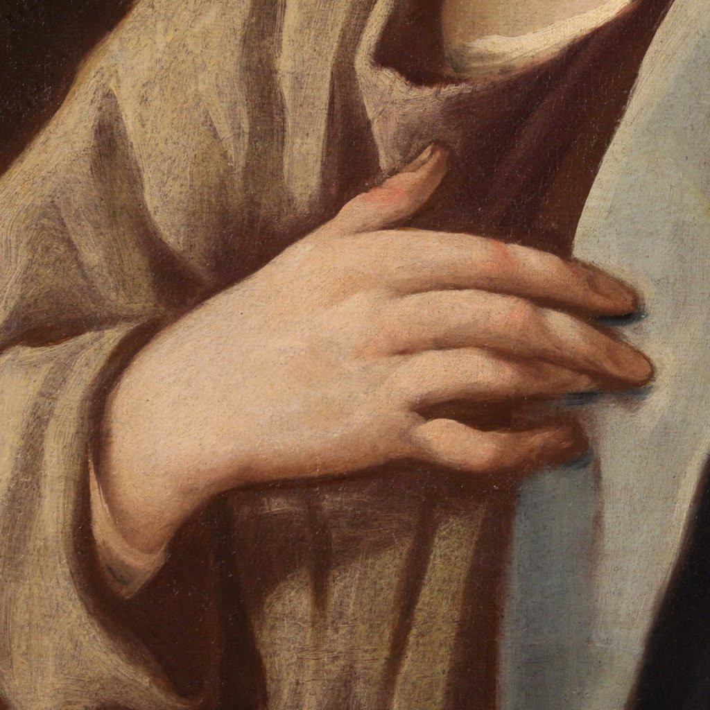 Ancien tableau italien Saint du 18ème siècle-photo-1