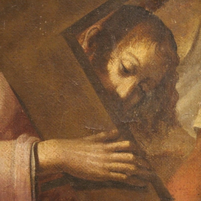 Antique Italian Painting Of The Way Of The Cross, Ascent To Calvary, From The 17th Century-photo-8